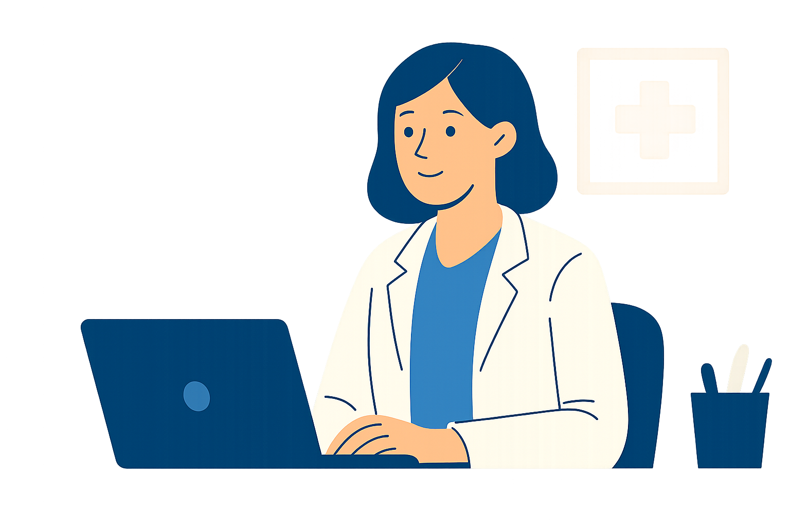 Infirmier(e) avec ordinateur portable - Gestion administrative simplifiée